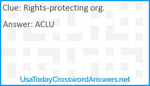 Rights-protecting org. Answer