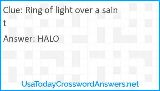 Ring of light over a saint Answer