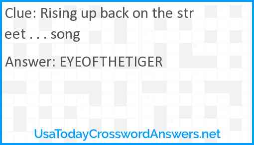 Rising up back on the street . . . song Answer