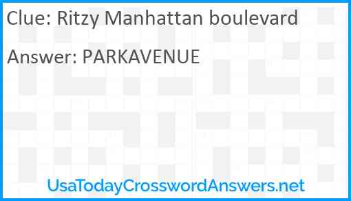 Ritzy Manhattan boulevard Answer