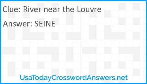 River near the Louvre Answer