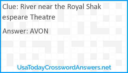 River near the Royal Shakespeare Theatre Answer