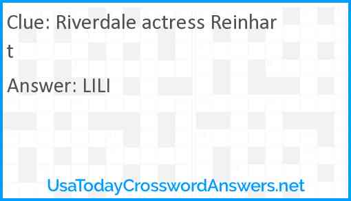 Riverdale actress Reinhart Answer