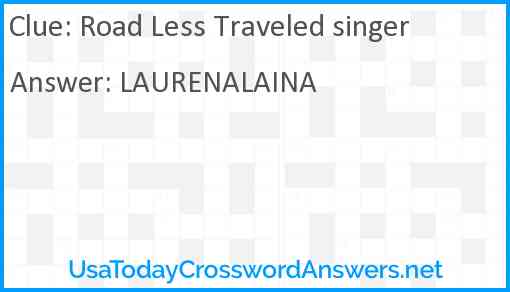 Road Less Traveled singer Answer