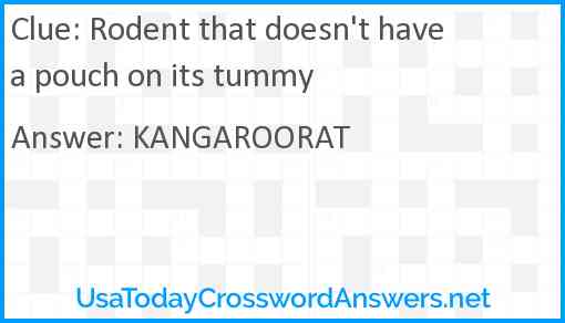 Rodent that doesn't have a pouch on its tummy Answer