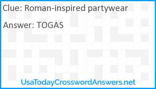 Roman-inspired partywear Answer
