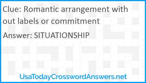 Romantic arrangement without labels or commitment Answer