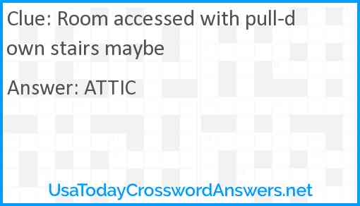 Room accessed with pull-down stairs maybe Answer