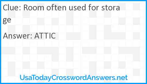 Room often used for storage Answer