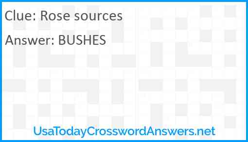 Rose sources Answer
