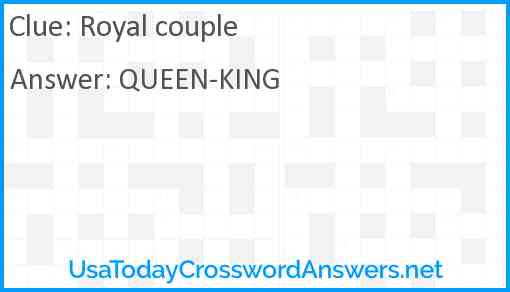 Royal couple Answer