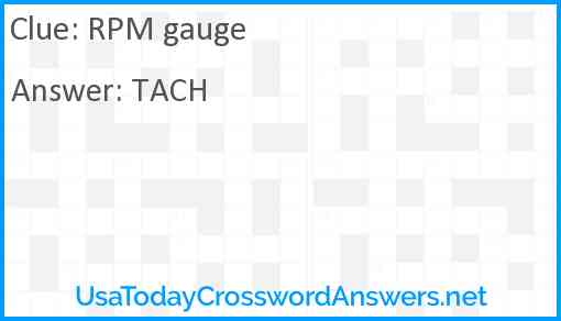 RPM gauge Answer