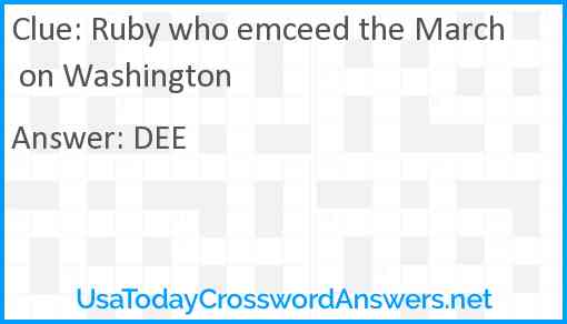 Ruby who emceed the March on Washington Answer