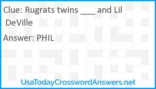 Rugrats twins ___ and Lil DeVille Answer