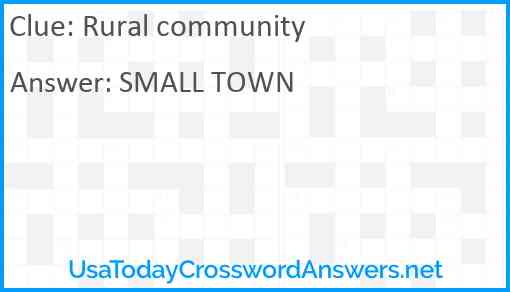 Rural community Answer