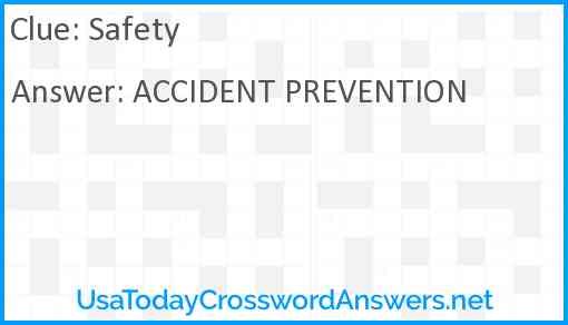 Safety ___ Answer