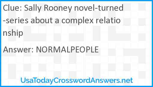 Sally Rooney novel-turned-series about a complex relationship Answer