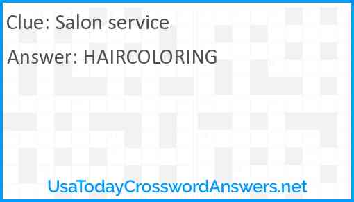 Salon service Answer
