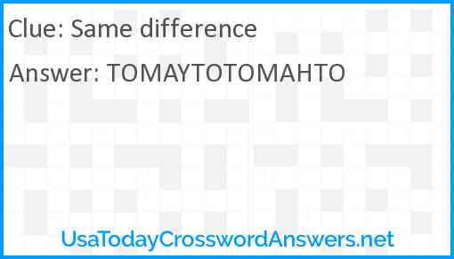 Same difference Answer