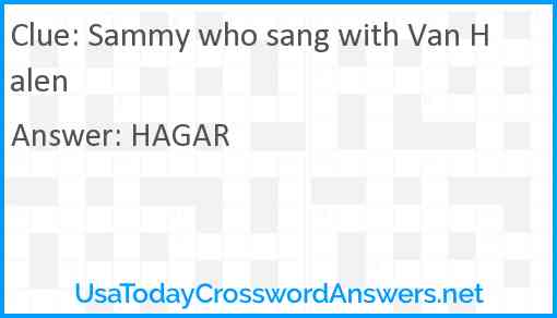 Sammy who sang with Van Halen Answer