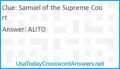 Samuel of the Supreme Court Answer