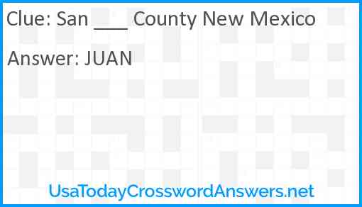 San ___ County New Mexico Answer