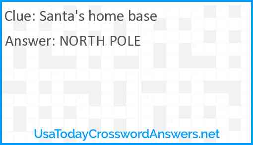 Santa's home base Answer