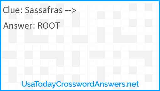 Sassafras --> Answer