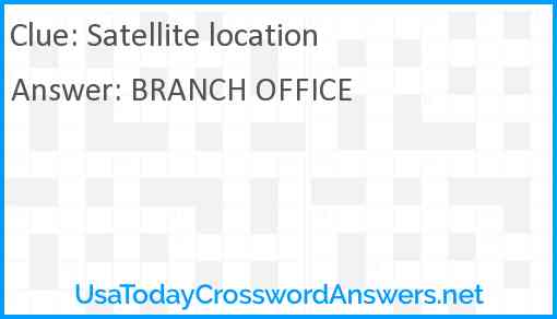 Satellite location Answer