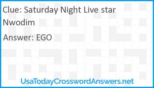 Saturday Night Live star Nwodim Answer