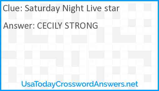 Saturday Night Live star Answer