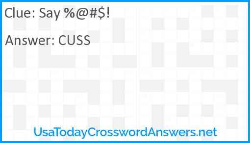 Say #%@$*! Answer