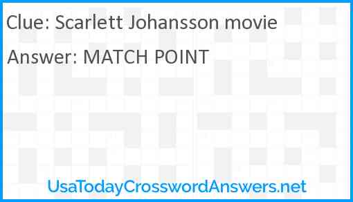 Scarlett Johansson movie Answer