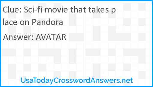 Sci-fi movie that takes place on Pandora Answer