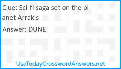 Sci-fi saga set on the planet Arrakis Answer