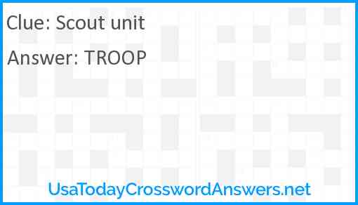 Scout unit Answer