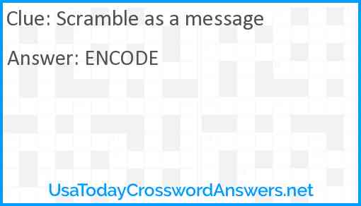 Scramble as a message Answer
