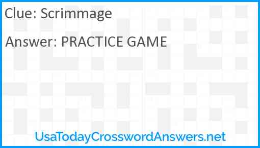 Scrimmage Answer