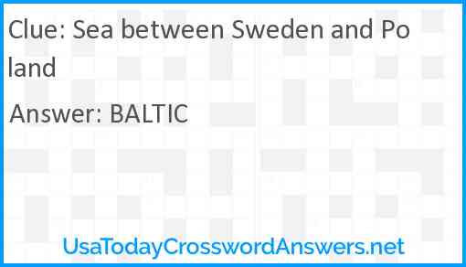 Sea between Sweden and Poland Answer