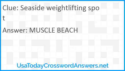 Seaside weightlifting spot Answer