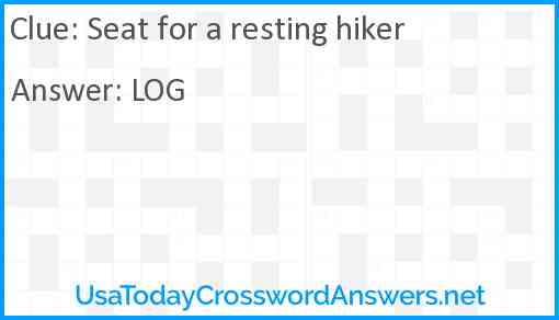 Seat for a resting hiker Answer