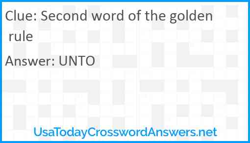 Second word of the golden rule Answer