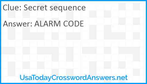Secret sequence Answer