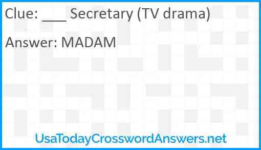 ___ Secretary (TV drama) Answer