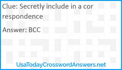 Secretly include in a correspondence Answer