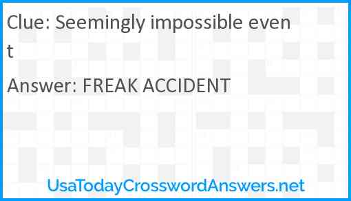Seemingly impossible event Answer