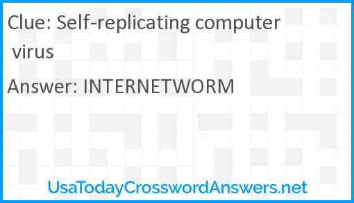 Self-replicating computer virus Answer