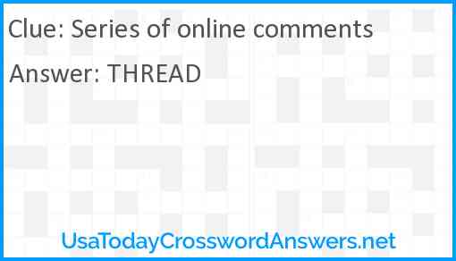 Series of online comments Answer