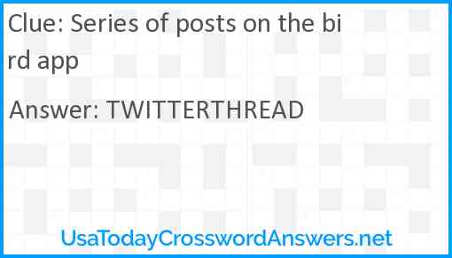 Series of posts on the bird app Answer
