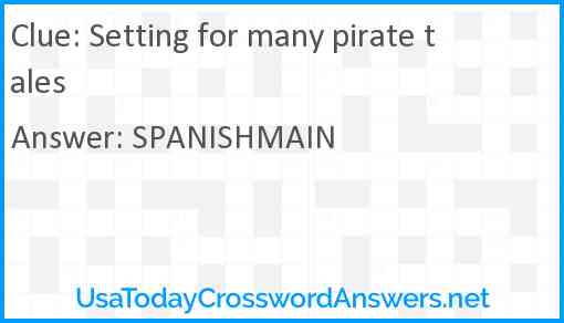 Setting for many pirate tales Answer